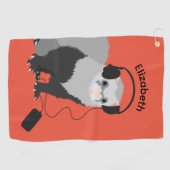 Naam Music Lover Ferret Golfhanddoek (Horizontaal)