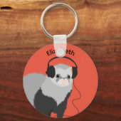 Naam Music Lover Ferret Sleutelhanger (Voorkant)