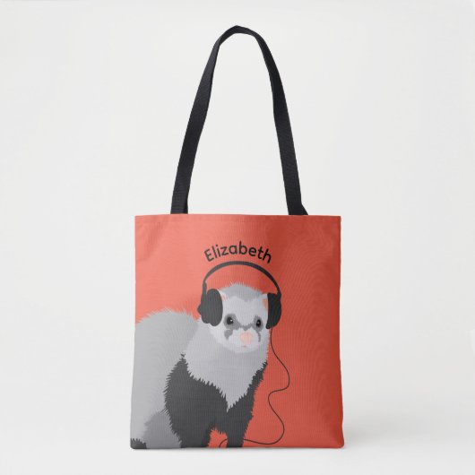 Naam Music Lover Ferret Tote Bag (Voorkant)