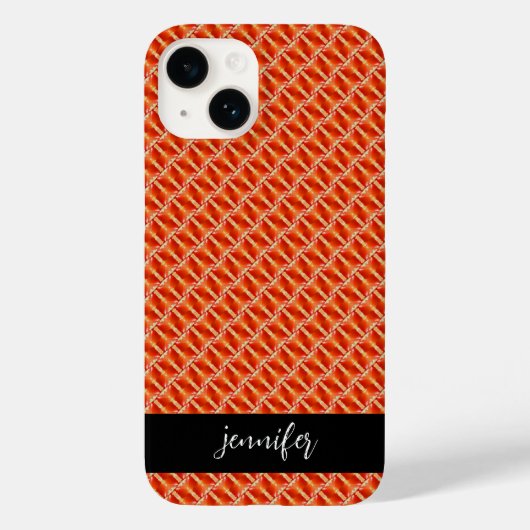  naam Naadloos oranje patroon Case-Mate iPhone Case (Achterkant)
