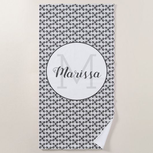 Naam naaimachine voor werktuigkundigen / Initiaal  Strandlaken (Voorkant)