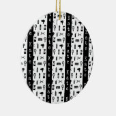 NAAM NAAM VAN HET KLANT VAN Salon & Barber Hairdre Keramisch Ornament (Rechts)