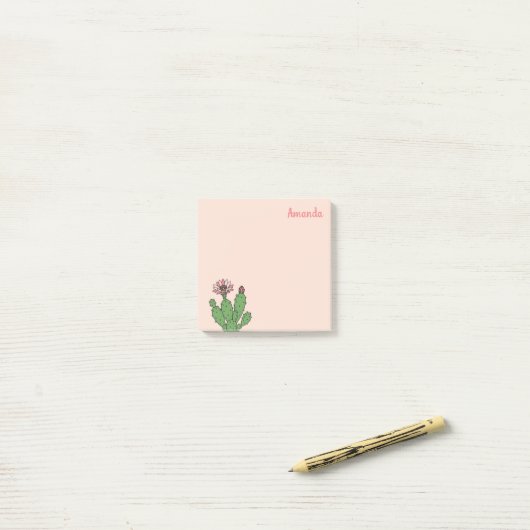 Naam naar keuze Cactus Post-it® Notes (Op bureau)