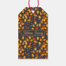 Naam naar keuze Herfstbladeren Cadeaulabel