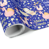 Naam, Narwhal Mermaid Unicorn Dragon Small Print Cadeaupapier (Rol Hoek)