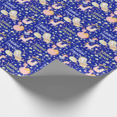 Naam, Narwhal Mermaid Unicorn Dragon Small Print Cadeaupapier (Hoek)