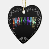 Naam Natalie - Naam in lichten (foto) Keramisch Ornament (Links)