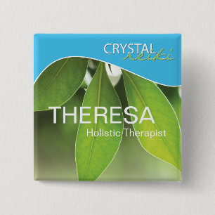 Naam natuur tag vierkante button 5,1 cm