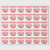 Naam... Naughty of Nice kerstpapier Cadeaupapier (Vlak)