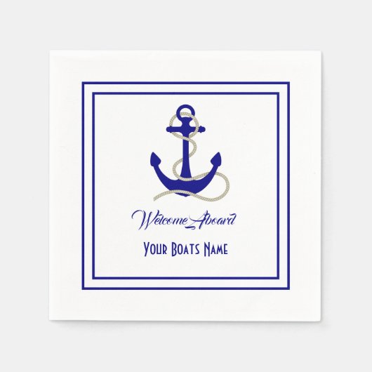 Naam nautische ankerboten servet (Voorkant)