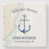 Naam nautische boot ⚓ Welkom aan boord van New Jer Stenen Onderzetter (Voorkant)