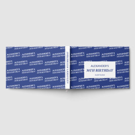 Naam Navy Blauw Wit Verjaardag Gastenboek