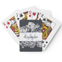  naam Navy Rozen Stijlvol Grafisch Monogram