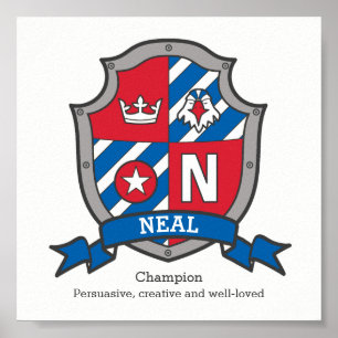 Naam nealjongetje: heraldry shield poster