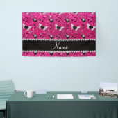 Naam neon hot roze glitter guiters hartvleugels spandoek (Beurs)