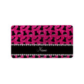 Naam neon hot roze glitter high heels jurk pura etiket (Voorkant)