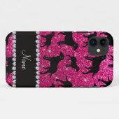 Naam neon hot-roze glitter labrador Case-Mate iPhone case (Achterkant (horizontaal))