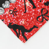 Naam neon red glitter field hockey hearts bows fleece deken (Hoek)