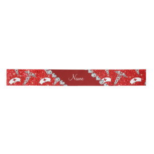 Naam neon red glitter verpleegster petten Silver C Satijnen Lint