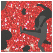 Naam neon red glitter worstelende harten bogen stof (Close Up)