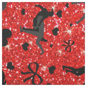 Naam neon red glitter worstelende harten bogen stof (Swatch)