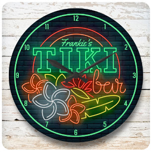 NAAM Neon Style Tropical Tiki Beach Bar aanpassen Grote Klok