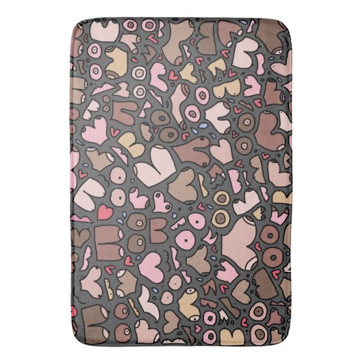 Naam neutraal borstpatroon badmat (Voorkant Verticaal)