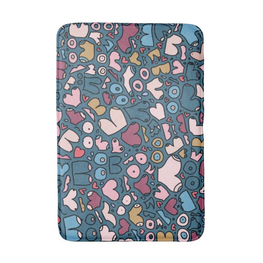 Naam neutraal borstpatroon badmat (Voorkant Verticaal)