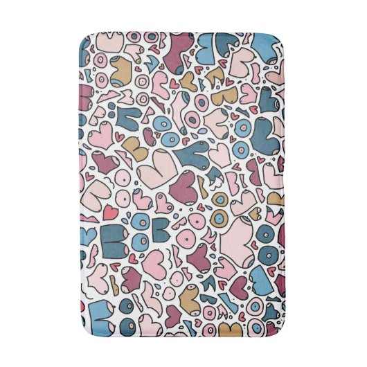 Naam neutraal borstpatroon badmat (Voorkant Verticaal)