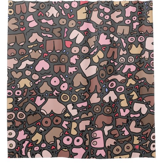 Naam neutraal borstpatroon douchegordijn (Voorkant)