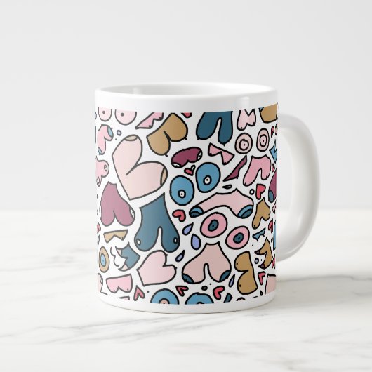 Naam neutraal borstpatroon grote koffiekop (Voorkant rechts)