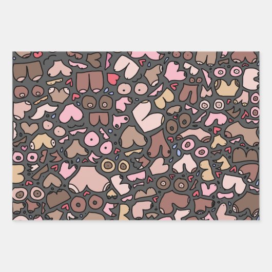 Naam neutraal borstpatroon inpakpapier vel (Voorkant)