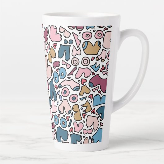 Naam neutraal borstpatroon latte mok (Rechts)