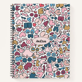 Naam neutraal borstpatroon notitieboek