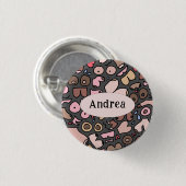 Naam neutraal borstpatroon ronde button 3,2 cm (Voorkant /achterkant)