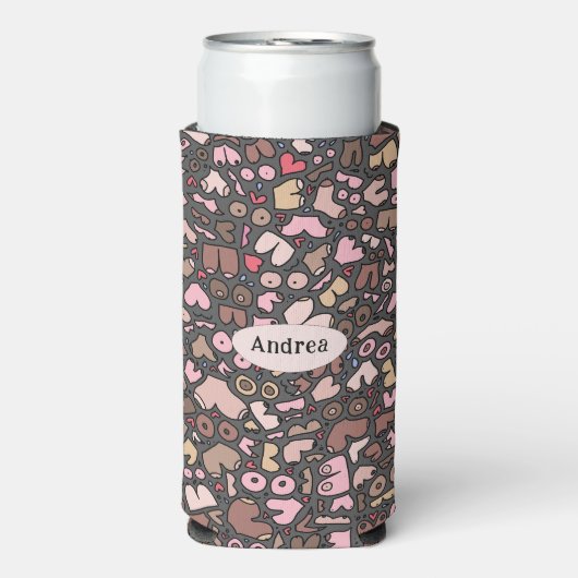 Naam neutraal borstpatroon seltzer blikjeskoeler (Seltzer Voorkant)