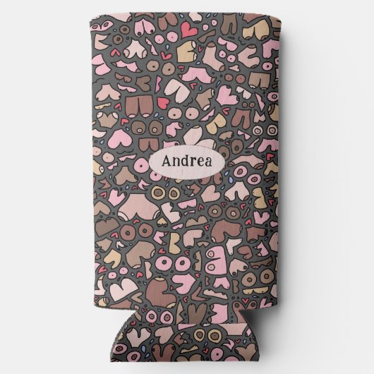 Naam neutraal borstpatroon seltzer blikjeskoeler (Achterkant)