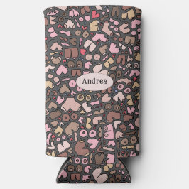 Naam neutraal borstpatroon seltzer blikjeskoeler