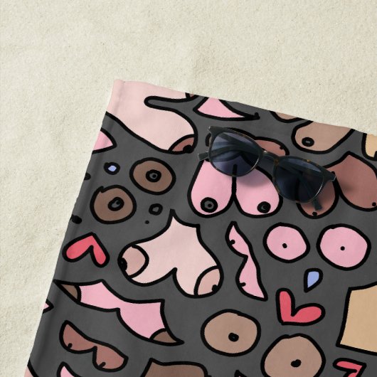 Naam neutraal borstpatroon strandlaken (In situ)