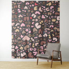 Naam neutraal borstpatroon wandkleed