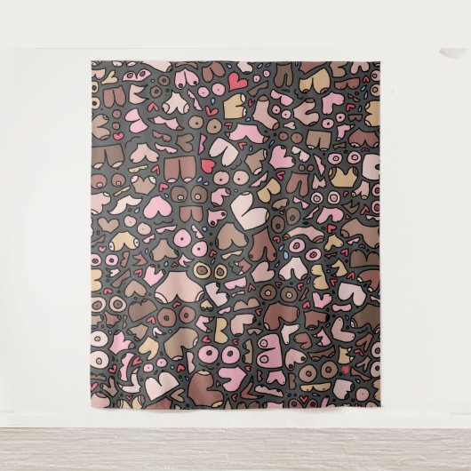 Naam neutraal borstpatroon wandkleed (Voorkant)