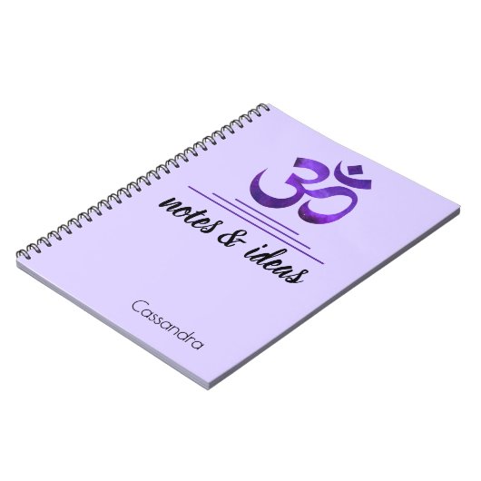 Naam, Notities & Ideeën Paarse OM Symbool Notitieb Notitieboek (Linkerzijde)