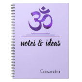 Naam, Notities & Ideeën Paarse OM Symbool Notitieb Notitieboek (Voorkant)