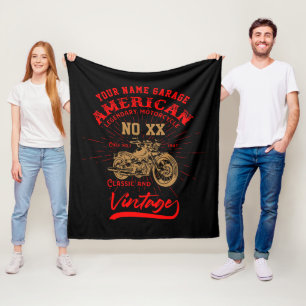Naam nummer Amerikaanse Legendary Motorcycle toevo Fleece Deken