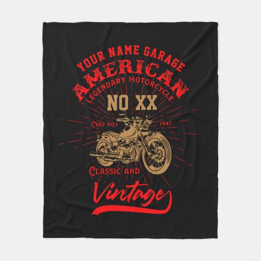 Naam nummer Amerikaanse Legendary Motorcycle toevo Fleece Deken (Voorkant)