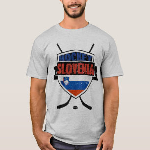 Naam & Nummer Print Sloveens IJshockey T-shirt
