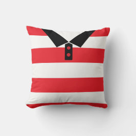 Naam & Nummer Rode Strepen Rugby Voetbal Kussen