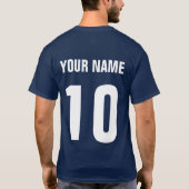 Naam & Nummer Terug Print Engeland Voetbal T-shirt (Achterkant)