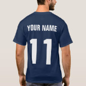 Naam & Nummer Terug Print Voetbal Talen T-shirt (Achterkant)