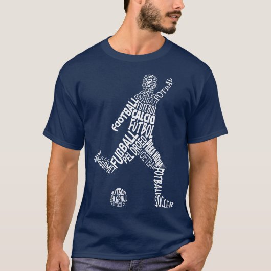 Naam & Nummer Terug Print Voetbal Talen T-shirt (Voorkant)